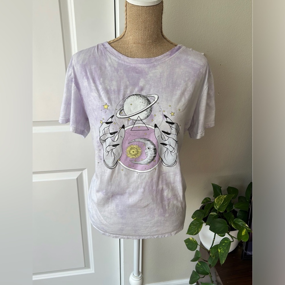 purple tie dye plus size celestial t-shirt